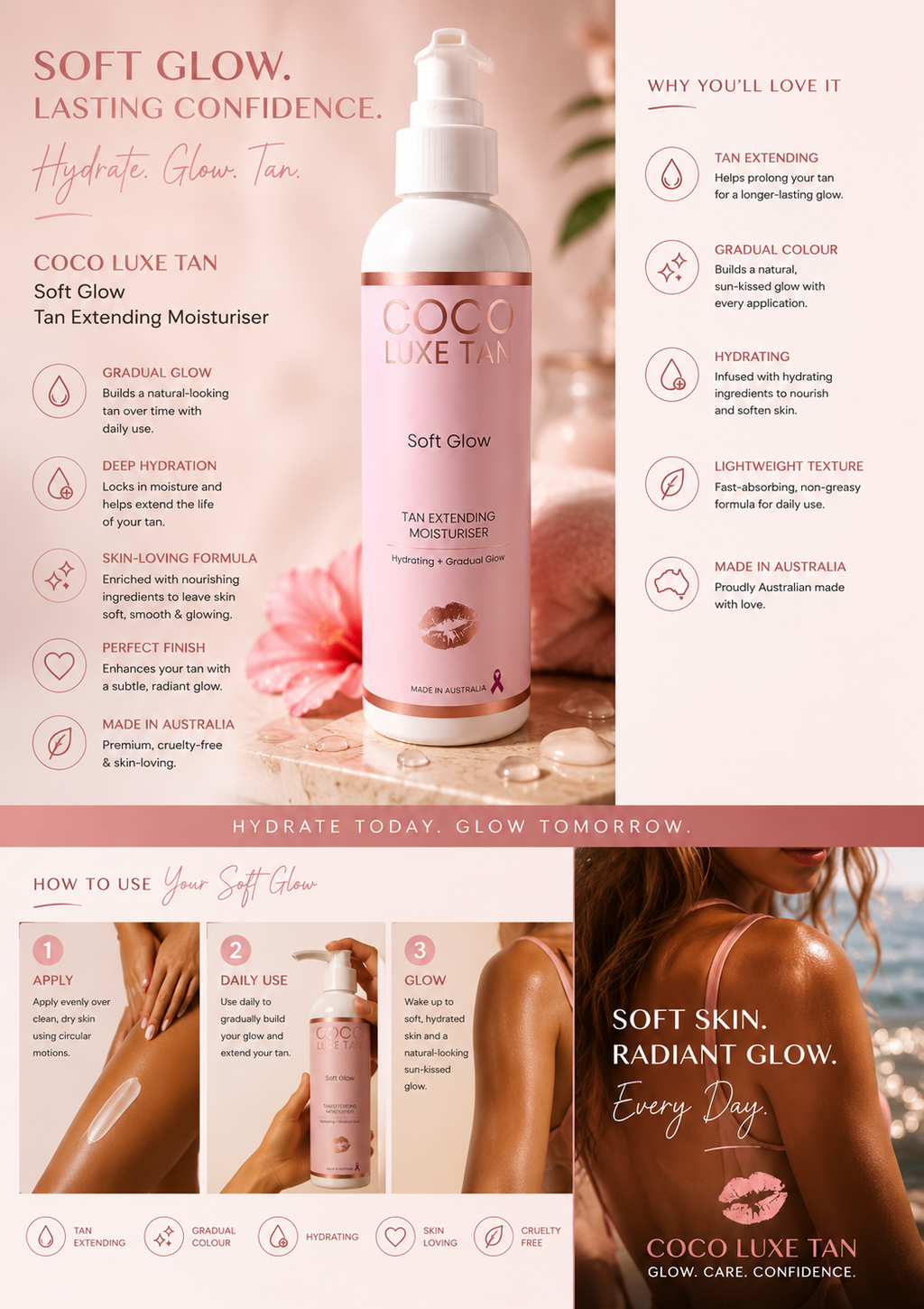 SOFT GLOW Tan Extending moisturiser