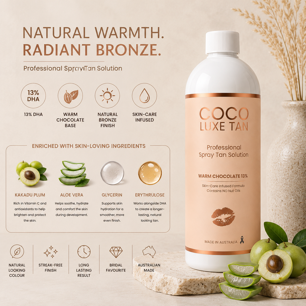 COCO LUXE TAN Professional Spray Tan Solution – Warm Chocolate 13%