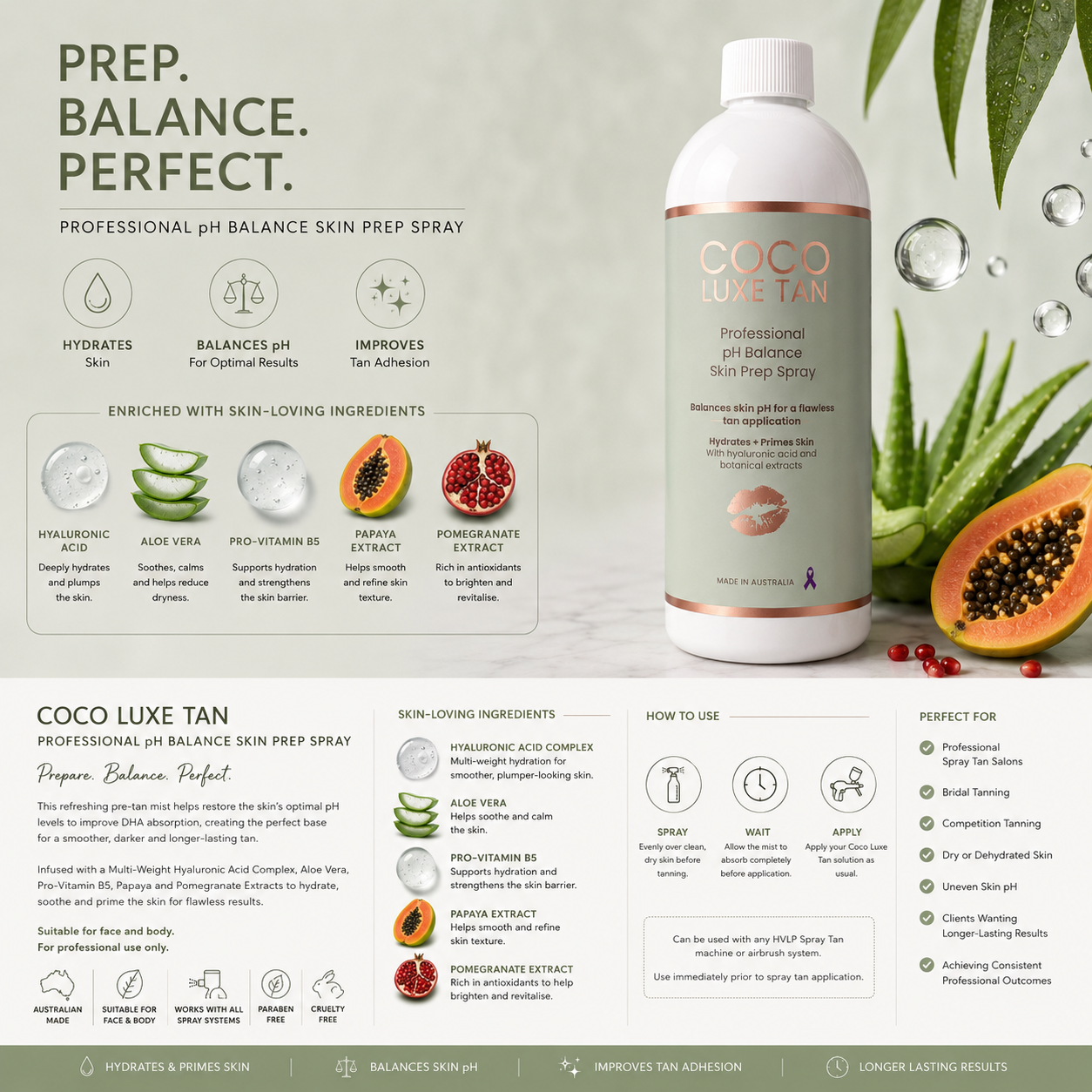 COCO LUXE TAN Professional pH Balance Skin Prep Spray