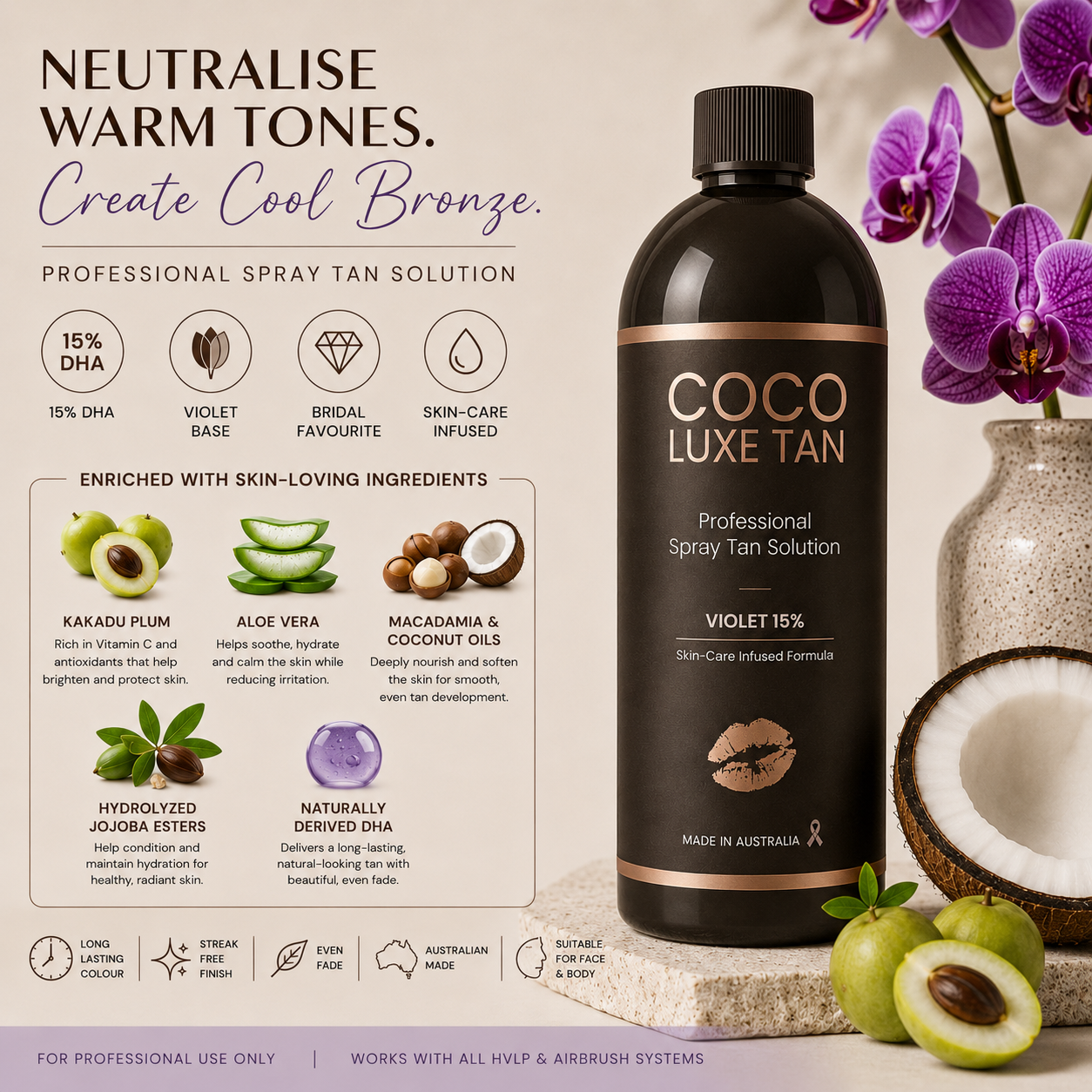 COCO LUXE TAN Professional Spray Tan Solution - Violet 15%