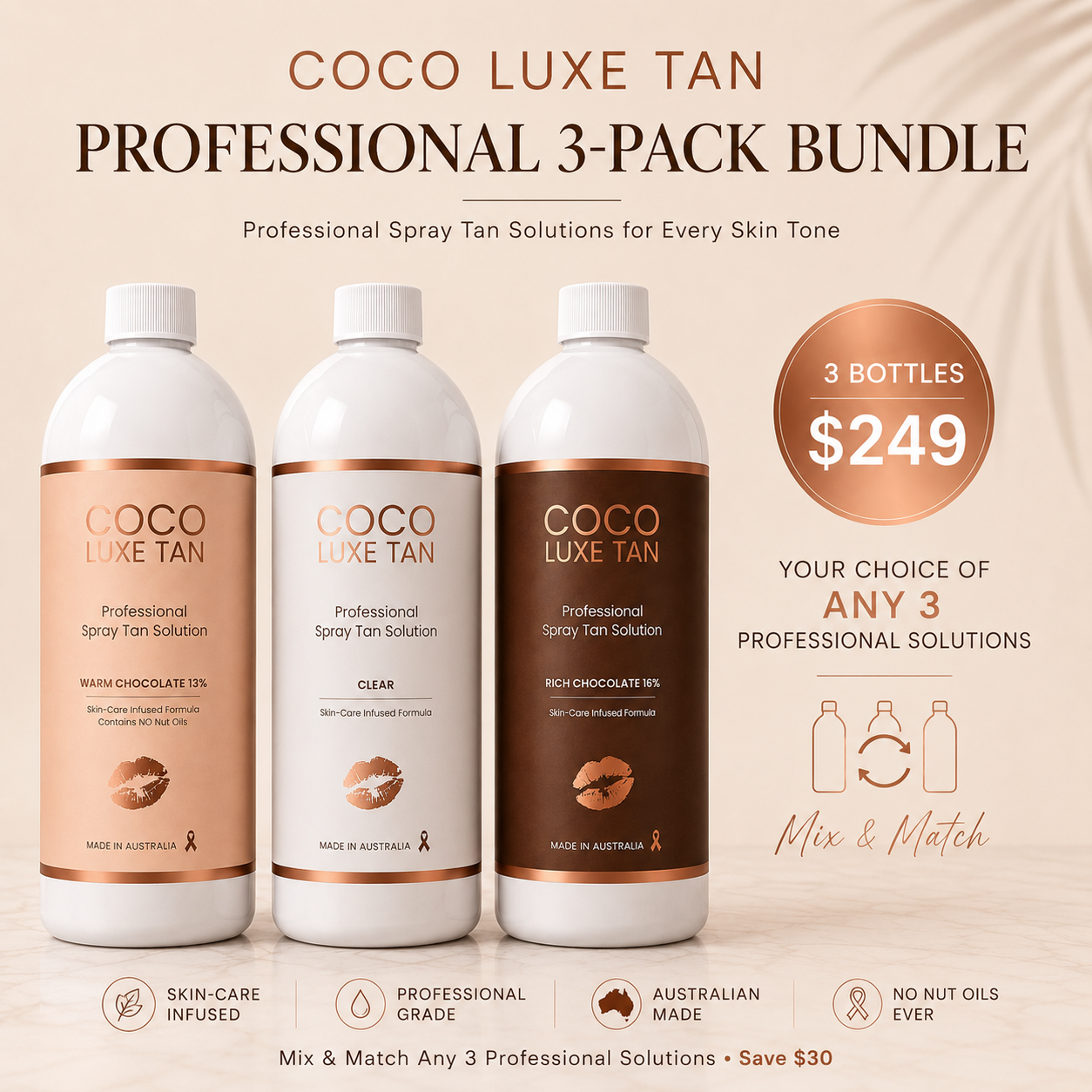 3 x Professional Spraytan Solutions
